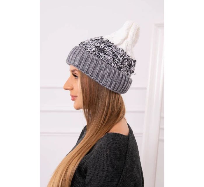 Dámská čepice Samara K346 šedá+černá Dámská čepice Samara K346 šedá+černá