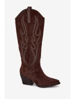 Dámské Boty Se Na Podpatku Čokoládové model 21704697 - Boto