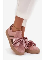 Dámské tenisky s mašlí růžové model 21710139 - Boto Dámské tenisky s mašlí růžové model 21710139 - Boto