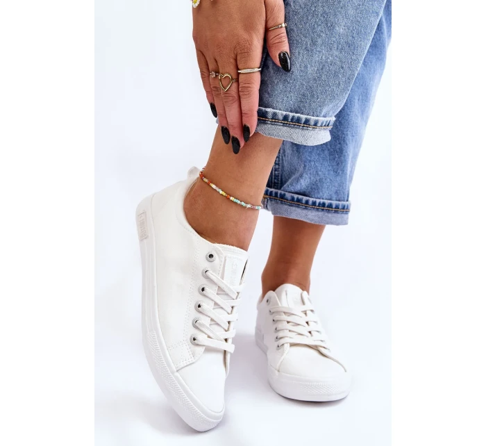 Dámské hladké nízké tenisky Big Star LL274058 Bílé Dámské hladké nízké tenisky Big Star LL274058 Bílé