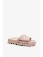 Dámské pantofle na platformě Big Star Béžová Dámské pantofle na platformě Big Star Béžová