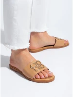 Originální hnědé dámské nazouváky bez podpatku Originální hnědé dámské nazouváky bez podpatku