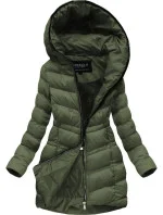 PIKOWANA KURTKA DAMSKA ZIMOWA Z KAPTUREM KHAKI model 21241763 - SPEED.A