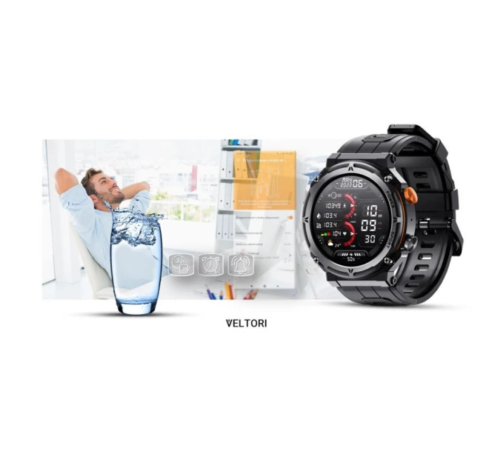 VELTORI VT130-1 Smartwatch Černý silikonový řemínek