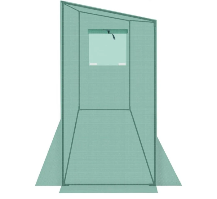 SKLENĚNÁ SKŘÍŇ PRO ZAHRADNÍ TOMATOPY 200x77x168-150CM PE ZELENÁ