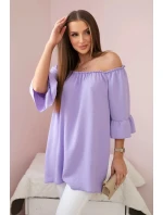 Španělská halenka s volánky na rukávu světle fialová Španělská halenka s volánky na rukávu světle fialová