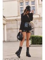 Kůže Šněrovací Boty Na Sloupku Černá model 21634913 - Boto