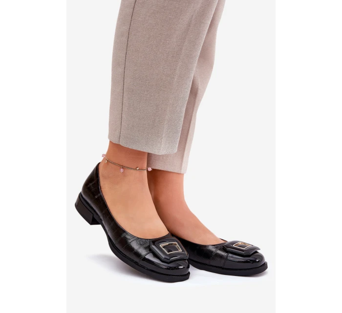 Kožené Baletky S Ozdobou D&A MK51-059 Černé