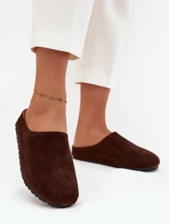 Dámské pantofle na platformě čokoládové model 21709390 - Boto