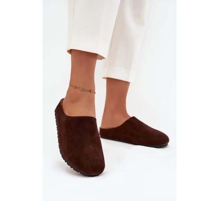 Dámské pantofle na platformě čokoládové model 21709390 - Boto