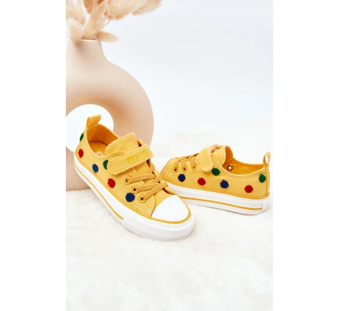 Children's Sneakers With Velcro BIG STAR JJ374056 Yellow Children's Sneakers With Velcro BIG STAR JJ374056 Yellow