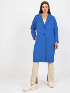 Tmavě modrý dámský kabát s kapsami OH BELLA