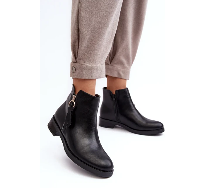 Kožené dámské ploché boty Black Vasica Kožené dámské ploché boty Black Vasica