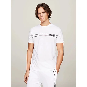 Pánské tričko UM0UM03196 YBR bílé - Tommy Hilfiger Pánské tričko UM0UM03196 YBR bílé - Tommy Hilfiger