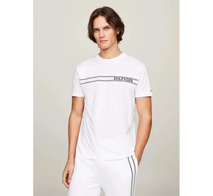 Pánské tričko UM0UM03196 YBR bílé - Tommy Hilfiger Pánské tričko UM0UM03196 YBR bílé - Tommy Hilfiger