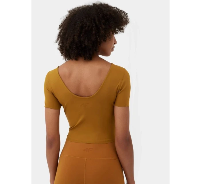 Dámské rychleschnoucí tričko na jógu 4F crop top