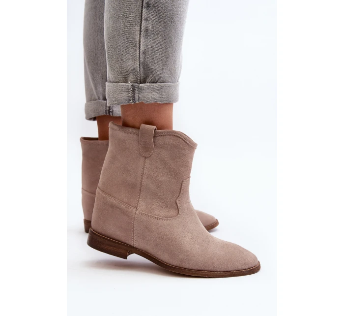 Zazoo 2326 Sametové Dámské Nazouváky na Ploché Podrážce Béžové