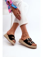 Dámské sandály s pletením z ekokože černé Zaloemi Dámské sandály s pletením z ekokože černé Zaloemi