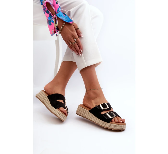 Dámské sandály s pletením z ekokože černé Zaloemi Dámské sandály s pletením z ekokože černé Zaloemi