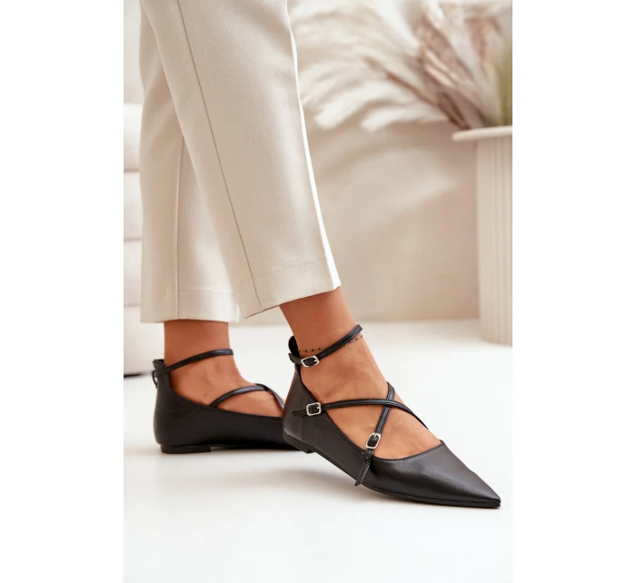 Dámské Baleríny S A Pásky Černé model 21670182 - Boto Dámské Baleríny S A Pásky Černé model 21670182 - Boto