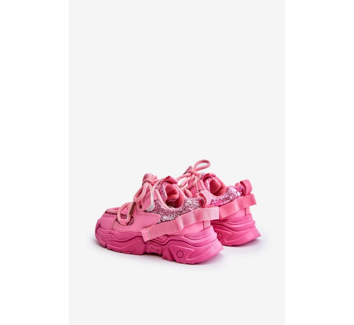 Dětské tenisky ozdobené flitry růžové Liatoma