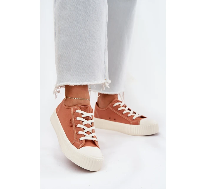 Dámské textilní tenisky na platformě Big Star RR274778 Oranžové Dámské textilní tenisky na platformě Big Star RR274778 Oranžové