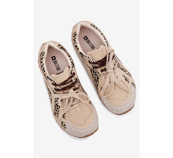 Kožené semišové dámské tenisky Big Star model 22074804 béžové - Big Star Shoes Kožené semišové dámské tenisky Big Star model 22074804 béžové - Big Star Shoes