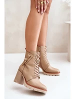 Zateplené Kotníkové Boty Na Podpatku Se Zlatým Detaily Béžové Ivarisse Zateplené Kotníkové Boty Na Podpatku Se Zlatým Detaily Béžové Ivarisse