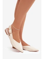 Dámské lakované baleríny s přezkou Rinalle – béžové