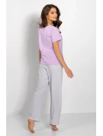 Pyžamo Caroline fialová-šedá - Momenti Per Me Pyžamo Caroline fialová-šedá - Momenti Per Me