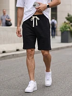 Pánské černé teplákové kraťasy FashionStreet SX2632