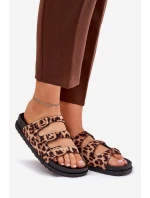 Dámské Pantofle S Pásky A Přezkami V Leopardím Vzoru Hnědé Uliri Dámské Pantofle S Pásky A Přezkami V Leopardím Vzoru Hnědé Uliri