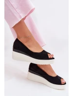 Dámské sandály na platformě z eko semiše černé model 21702468 - Boto