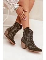 Zateplené Dámské Botky Se Tmavě Zelené model 21705029 - Boto Zateplené Dámské Botky Se Tmavě Zelené model 21705029 - Boto