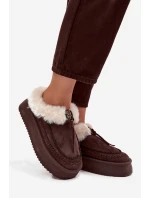 Dámské sněhule s kožíškem na platformě čokoládové model 21714860 - Boto Dámské sněhule s kožíškem na platformě čokoládové model 21714860 - Boto