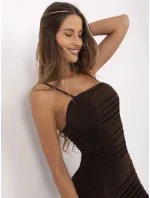 Šaty DHJ SK 13925.11P tmavě hnědá