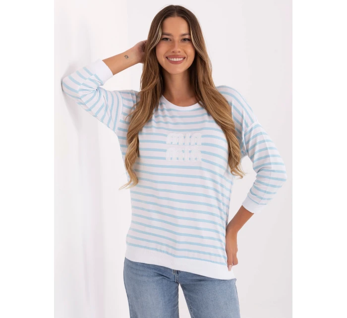 Bluzka RV BZ model 21319920 biało niebieski - FPrice Bluzka RV BZ model 21319920 biało niebieski - FPrice