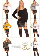 Trendy KouCla knit sweater with lacing