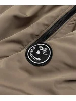 Béžová dámská bunda s kožešinovou podšívkou (B8116-12) Béžová dámská bunda s kožešinovou podšívkou (B8116-12)