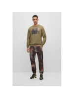 Boss pánská bavlněná pletená mikina s potiskem zelená model 21462231 pánské - Hugo