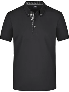 Daiber JN 964 Pánské piqué polo button-down 02.0964 black/black white