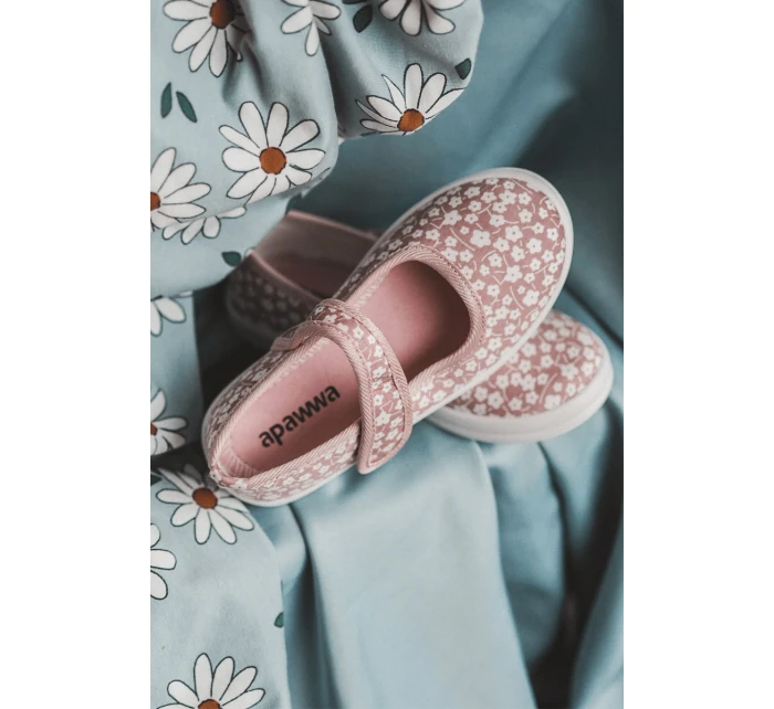 Dětské balerínky na suchý zip v potisku růžové Selah Dětské balerínky na suchý zip v potisku růžové Selah