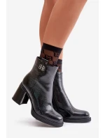 Hadí dámské botky na podpatku z přírodní kůže černé Vinceza 66670 Hadí dámské botky na podpatku z přírodní kůže černé Vinceza 66670