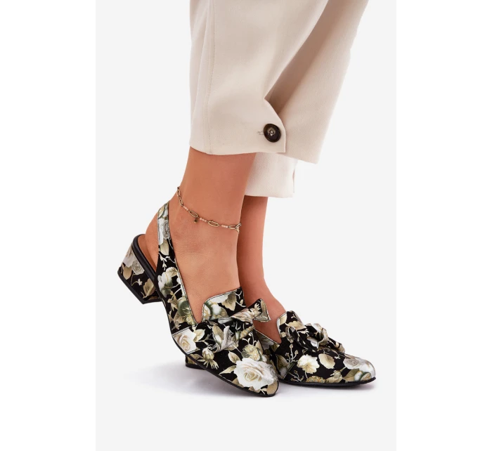 Kožené Lodičky S A Mašlí Černé model 21694748 - Maciejka