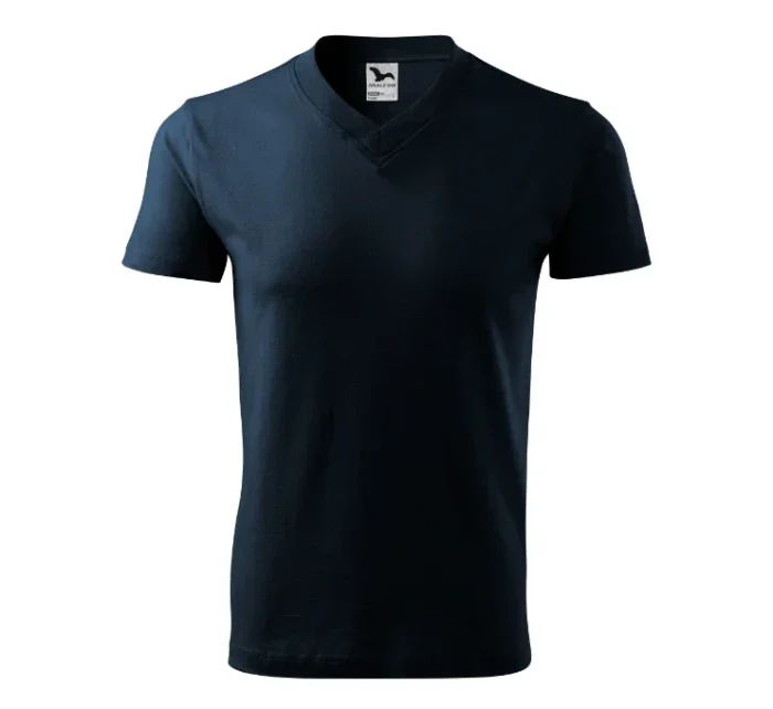 V-neck tričko unisex námořní modrá