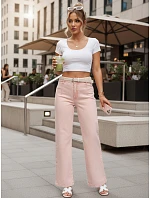 Dámské džíny s vysokým pasem a širokými nohavicemi růžové FashionStreet UY2966