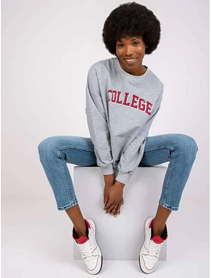 Dámská mikina oversize College grey melange (7649) Dámská mikina oversize College grey melange (7649)