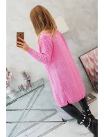 Svetr Cardigan kostkovaný světle růžový