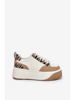 Dámské tenisky na masivní platformě Zebra Bežové Tamorniel Dámské tenisky na masivní platformě Zebra Bežové Tamorniel