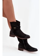 Dámské kotníkové boty na nízkém podpatku s mačkáním vyhřívané černé Gracia Dámské kotníkové boty na nízkém podpatku s mačkáním vyhřívané černé Gracia